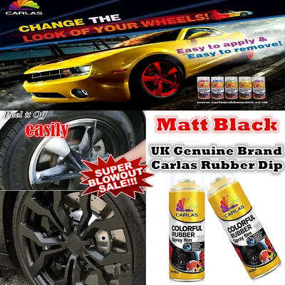 3x Can Matt Black Rubber Paint Removable Wheel Rim Rubber Plasti Dip Spray Paint • $43