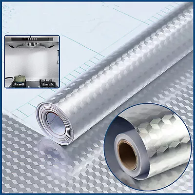 £6.99 • Buy 10M Oil Proof Aluminum Foil Sticker Self Adhesive Waterproof Kitchen Wallpaper
