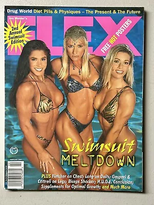 FLEX Bodybuilding Muscle Magazine February 1997 SWIMSUIT ISSUE 2nd Annual • $35