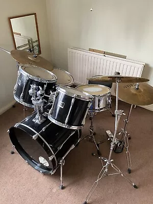 Yamaha Stage Custom Drum Kit Black With Cymbals And Seat Used But Good Condition • £500