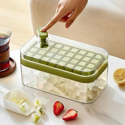 Food Grade PP Ice Cube Making Mould Flexible Easy Release Ice Mould Storage Box • $22.99