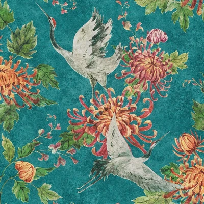 £17.99 • Buy AS Creation Asian Fusion Wallpaper 37464-1 - Vinyl Oriental Japanese Crane Bird