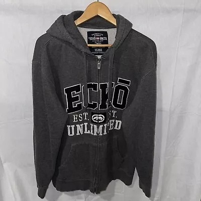 Ecko Unltd Full Zip Embroidered Gray Hoodie Men’s Size XL • $39.99