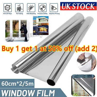 One Way Mirror Window Film UV-Reflective Privacy Tint Foil Home Glass Sticker*!. • £3.43