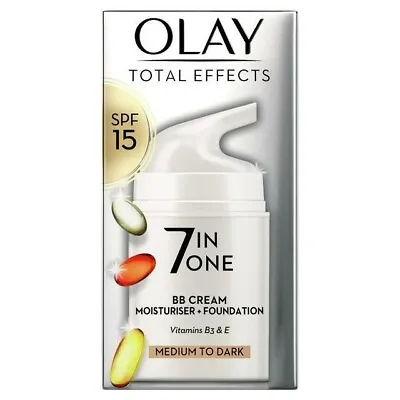 Olay Total Effects 7 In 1 BB Cream SPF 15 Medium To Dark 50 Ml New • £13.99