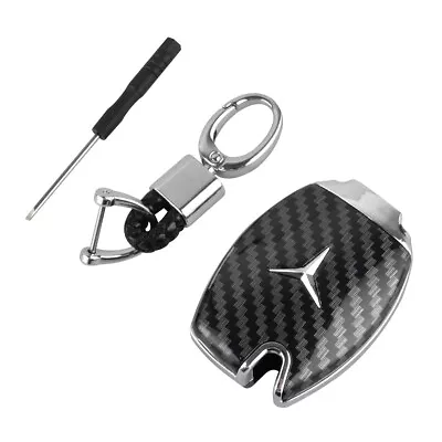 Carbon Fiber Smart Car Key Case Cover Fob Holder Accessories For Mercedes Benz • $9.99