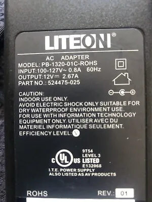 LITEON AC Adapter Model: PB-1320-01C-ROHS (for Motorola DCX3200 Cable Box) • $1