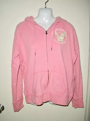 $21 • Buy #661 Misses Jacket  XL American Eagle Fleece Sweatshirt Hoodie Pink Full Zip