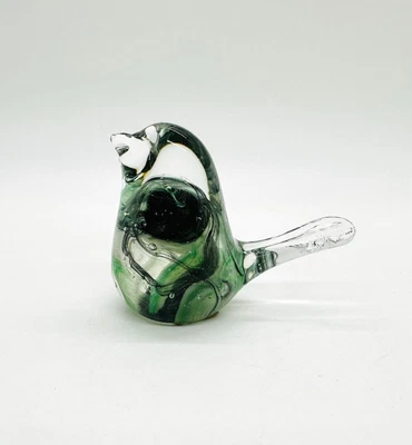 $42.99 • Buy Vtg Blarney Glass Small Green Swirl Bird Paperweight Collectible Irish Art Glass