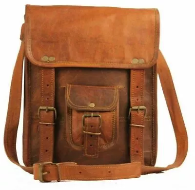 Men's Vintage Genuine Leather Briefcase Messenger Shoulder Bag  Business Handbag • $41.99