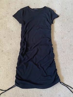 $7.50 • Buy Dotti Black Ruched Sides Dress Maternity Bodycon 10 M