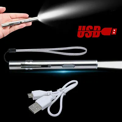 £5.49 • Buy USB LED Torch Small MICRO Tactifical Flashlight Rechargeable Mini Pen Light