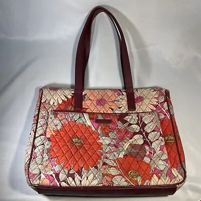 Vera Bradley Bag With Laptop Compartment Bohemian Blooms Retired Leather Straps • $14.95