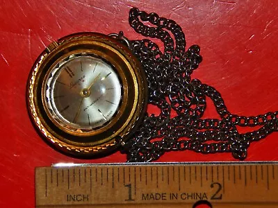 Vintage Gold LUCERNE SWISS Wind Up Mechanical PENDANT WATCH WORKS NICE BACK! • $17.78