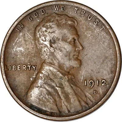 1912-D 1C Lincoln Wheat Cent VF K17189 • $35