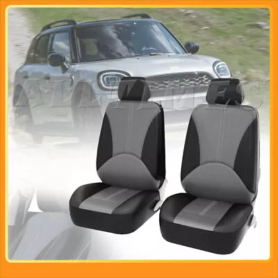 Gray & Black Leather Front Seat Cover For Mini Cooper Countryman 2011-2023 AE • $29.95