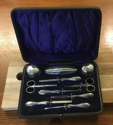 £99.99 • Buy Cased Birmingham Hallmarked Silver 10 Piece Art Deco Manicure Dressing Table Set