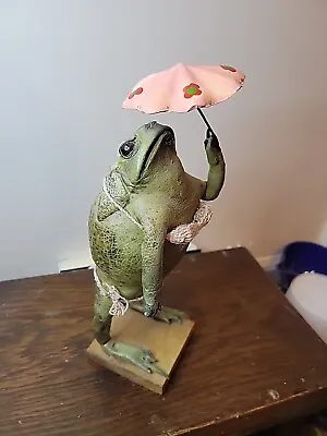 Vtg. Frog In Bathing Suit Souvenir Oddity Stuffed Toad Umbrella  • $65