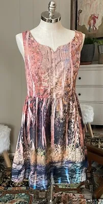 ModCloth Abstract Nature Print Dress (with Pockets!) Women’s Plus Size 1X • $49