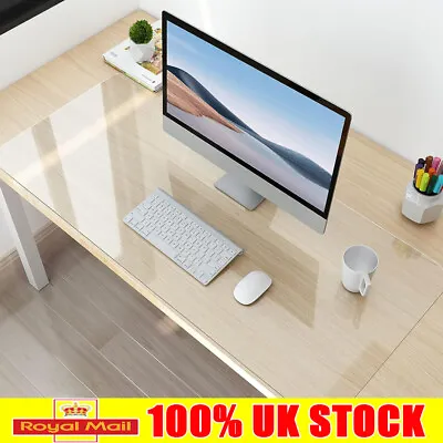 Clear PVC Table Cover Non-Slip Desktop Protection Pad Office Desk Protector Mat • £9.92