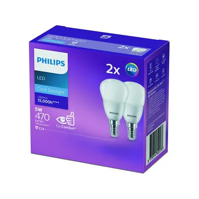 Philips B35 E14 LED 510Lm Cool Daylight 5W Fancy Round - 2 Pack • $15.92