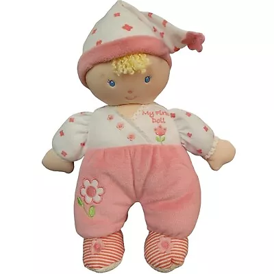 Kids Preferred My First Doll Blonde Baby Plush Pink White Flowered Outfit 12  #1 • $9.99