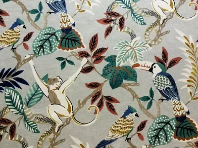£15.95 • Buy Jane Churchill Fabric  Indira  100 X 133 Cm,  Cotton/linen Blend, Teal