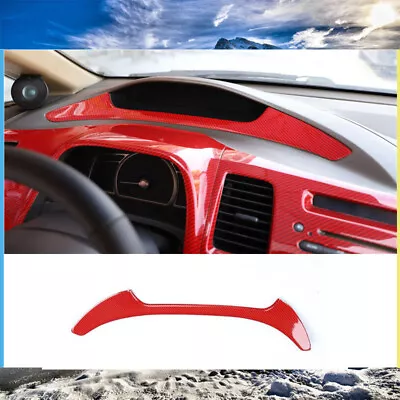 Red Carbon Fiber Dashboard Cluster Speedometer Strip For Honda Civic 2006-2011 • $35.30