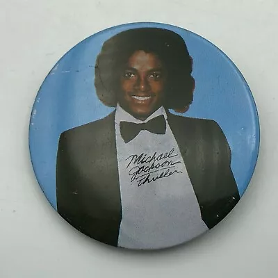 Michael Jackson Pinback Thriller Tuxedo Button Badge Pin Vintage Pop Star King • $7.96