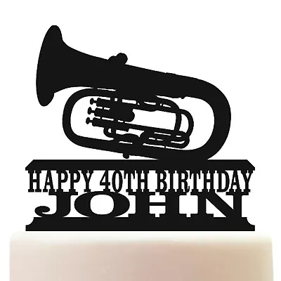 Personalised Acrylic Euphonium Brass Musical Instrument Birthday Cake Topper  • £10.75