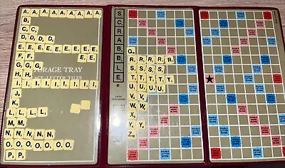 Vintage Folding Compact Travel Pocket Scrabble Game Preowned Missing 6 Tiles • $7