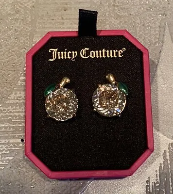 Juicy Couture Peach Cubic Zirconia Stud Earrings With Fasteners Brand New • £3