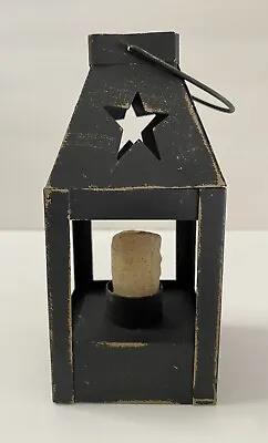 Mini Decorative Lantern With Star Cutout - Farmhouse Black - Flameless Candle • $14.95
