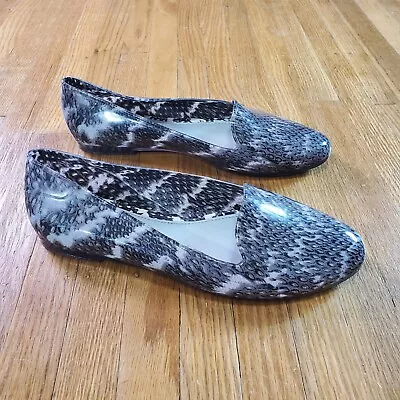 Melissa Jason Wu Ballet Flats Womens Sz 9 Black Gray Jelly Slip On Scented  • $37.44