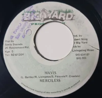 Merciless - Mavis / Version Vinyl 45 - Big Yard - Jamaica  • $5