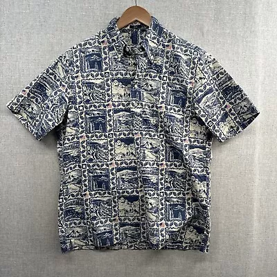 Reyn Spooner Hawaiian Popover Shirt Small Blue American Classics Mt Rushmore* • $49.88