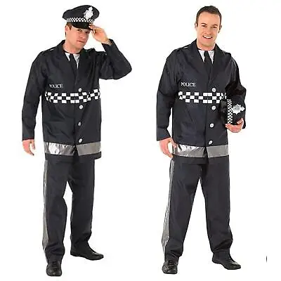 Adult Mens Police Office Costume Stag Night Fancy Dress Cop Halloween Outfit • £9.99