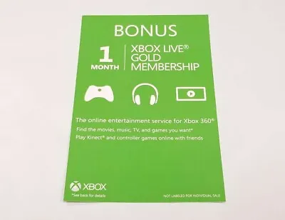 Xbox Live 1 Month Gold Subscription Card For Xbox 360-xbox One-xbox Series Read* • $12.95