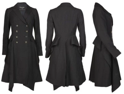 £69 • Buy AllSaints Gwen 10 Black Tailored Wool Military VICTORIAN RIDING COAT Gorgeous