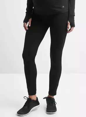 GAP Maternity Full-Panel Leggings In Performance Cotton Size S- Black- NWT • $13.50