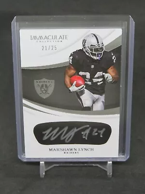 2018 Panini Immaculate Collection Marshawn Lynch Eyblack Auto /25 Raiders Mw4 • $123.50