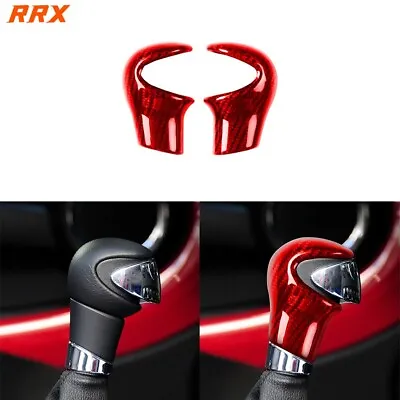 Red Carbon Fiber Gear Shift Knob Cover For Mini Cooper R55 R56 R57 R58 R59 R60 • $32.99