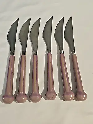 Gypsy By Denby Langley Stoneware Stainless Steel Set Of 6 Steak Knives • $72
