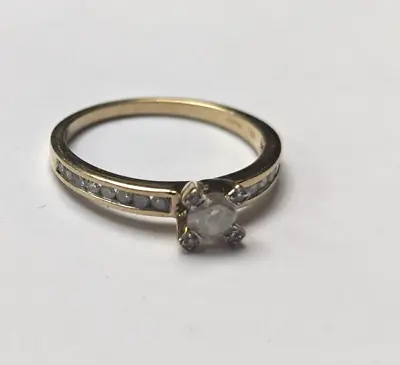 9ct Gold Ring 0.25ct Solitaire Diamond Engagement Ring Size N 1/2 - 9ct Yellow • £135