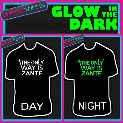 Zante Clubbing Holiday Hen Party Towie Essex Tshirt Glow In The Dark • £9.50