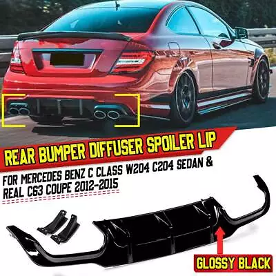 For Mercedes W204 C250 C300 C350 C63 AMG 2012-2015 Rear Diffuser Glossy Black • $112.99