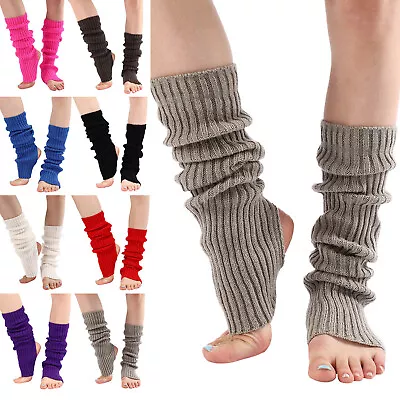 Long Leg Warmer Womens Men 80s Party Ribbed Knit Dance Sports Leg Warmer • $10.38