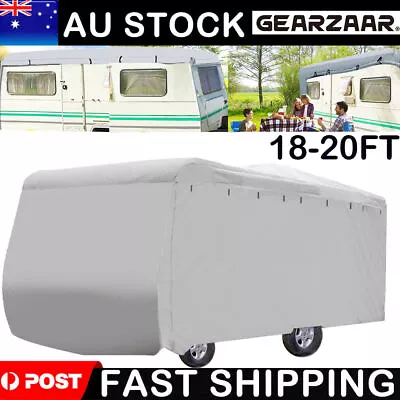 GEARZAAR 18-20ft Caravan Cover Campervan 4 Layer Heavy Duty UV Carry Bag Klhzslx • $113.19