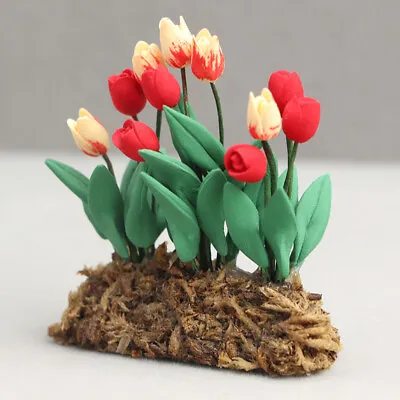 1:12 Scale Dollhouse Miniature Tulip Clay Bushes Flowers Plants Garden Courtyard • $10.39