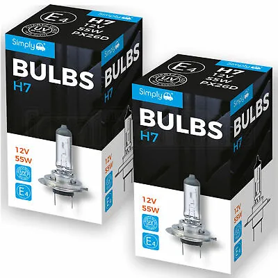 2 X H7 Bulbs (477/499) 12v 55W PX26d Car Headlight Halogen Bulb New Boxed Single • £4.69